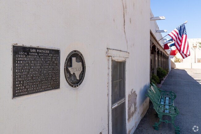 Los Portales was built around 1855 by local farmer Nacenseno Garcia in San Elizario.