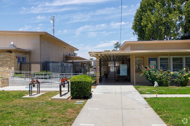 Main entrance at MacArthur Elementary School in Lakewood welcomes all students.