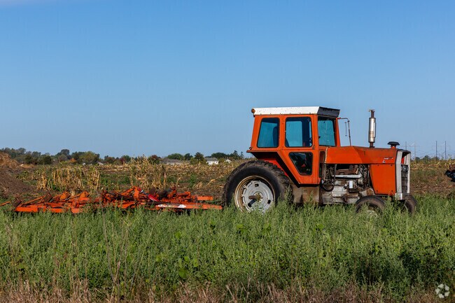 A tractor sits in a Hanover field ready for fall harvest.
