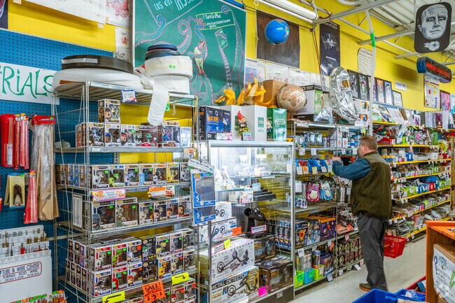 American Science & Surplus in Southeast Geneva sells science kits, educational toys, and more.