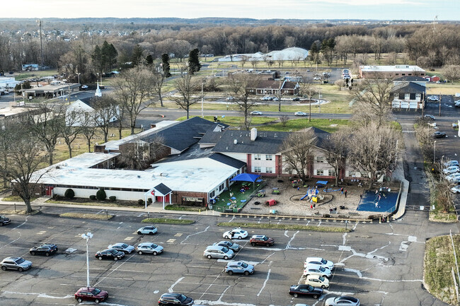 Plenty of parking at Emilie Christian Day School.