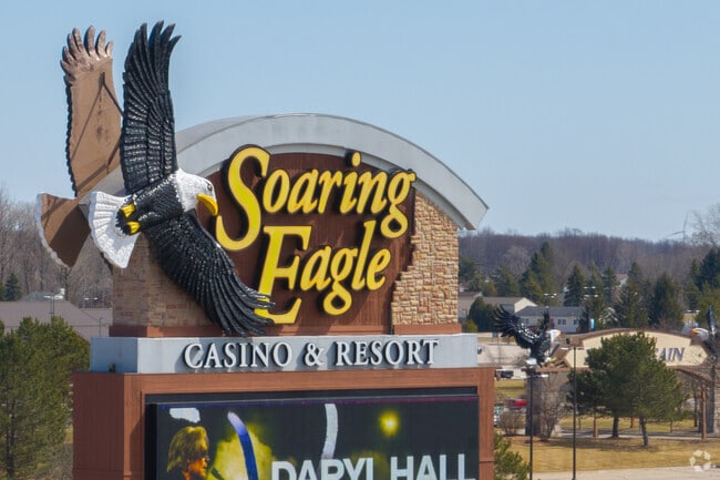 The Soaring Eagle Casino resides in Mount Pleasant and is one of the largest in the state.