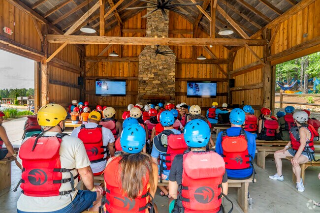 Belmont families enjoy time learning new skills and teamwork at the White Water Center.