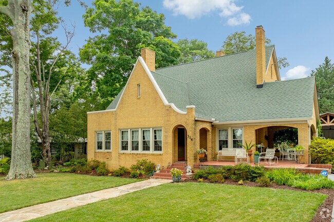 There are beautiful brick tudor style homes that can also be found hidden around Green Park.