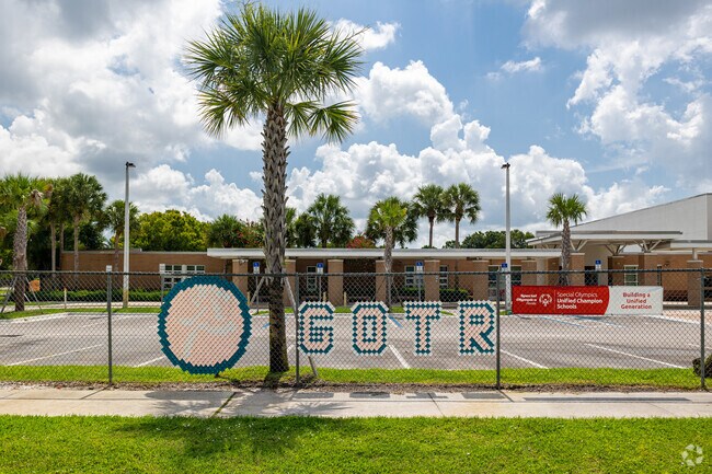 Highlands Elementary School in Immokalee displays school pride outside of the property.