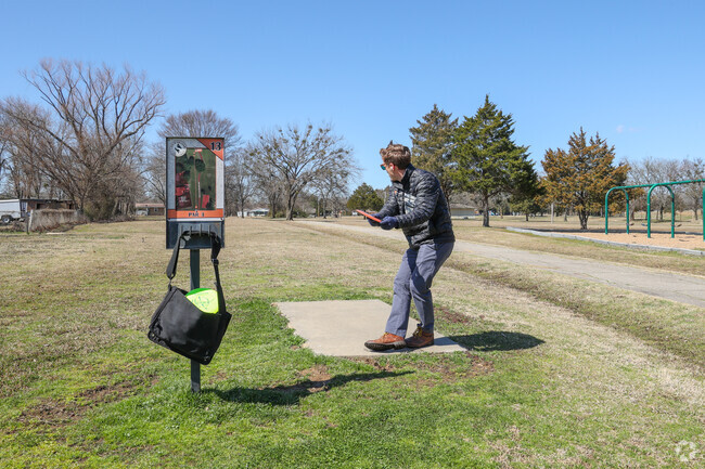 Practice your long drive on the disc golf course at Jay Reynolds Park.