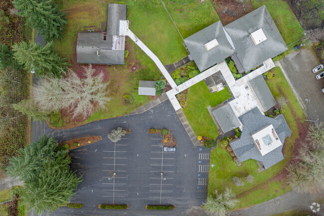 Over head look at the campus of Harbor Christian School.