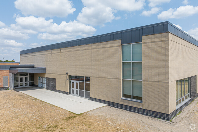 Rear entrance to Pattengill Academy in Lansing, Michigan.