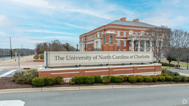 A beautiful entrance to the University of North Carolina at Charlotte.