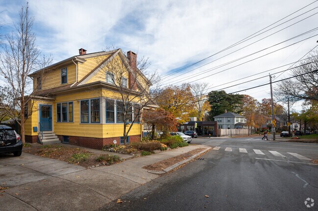Craftsman-style home anchors the corner of Hope Street in the Hope neighborhood.