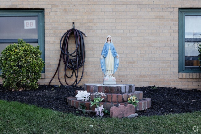 A statue of the Virgin Mary at Notre Dame Academy in Palisades Park, NJ.