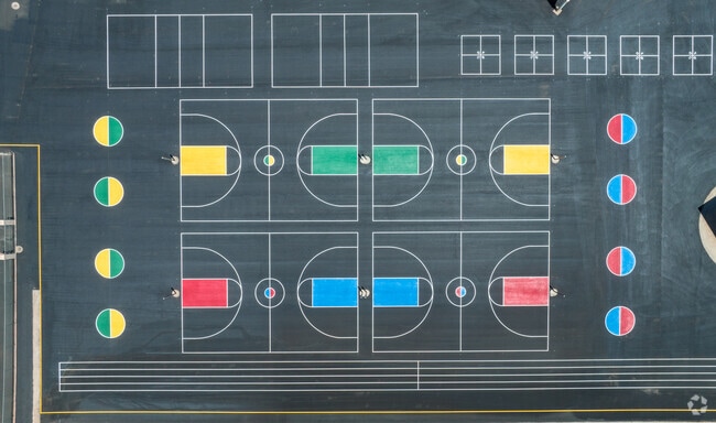 Overview of the basketball courts at Robert L Taylor Elementary School.