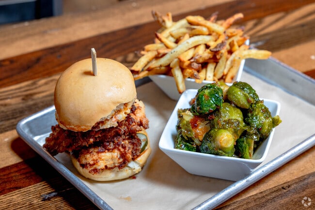 The chicken sandwich is the specialty at Scratch Kitchen & Taproom in Apex.