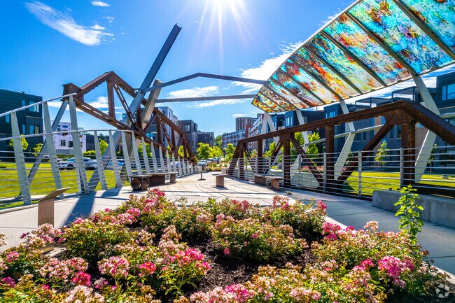 Walk through the Bridge District in East Village.