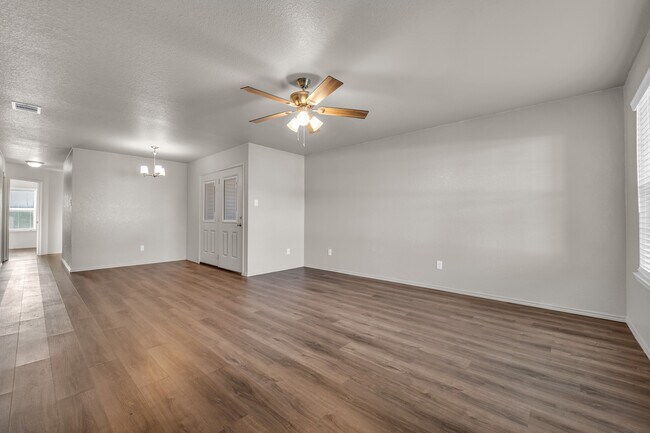 Living room and dining nook