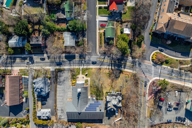 A top shot angle shows the propery lines of many homes in Ardsley, Ny.
