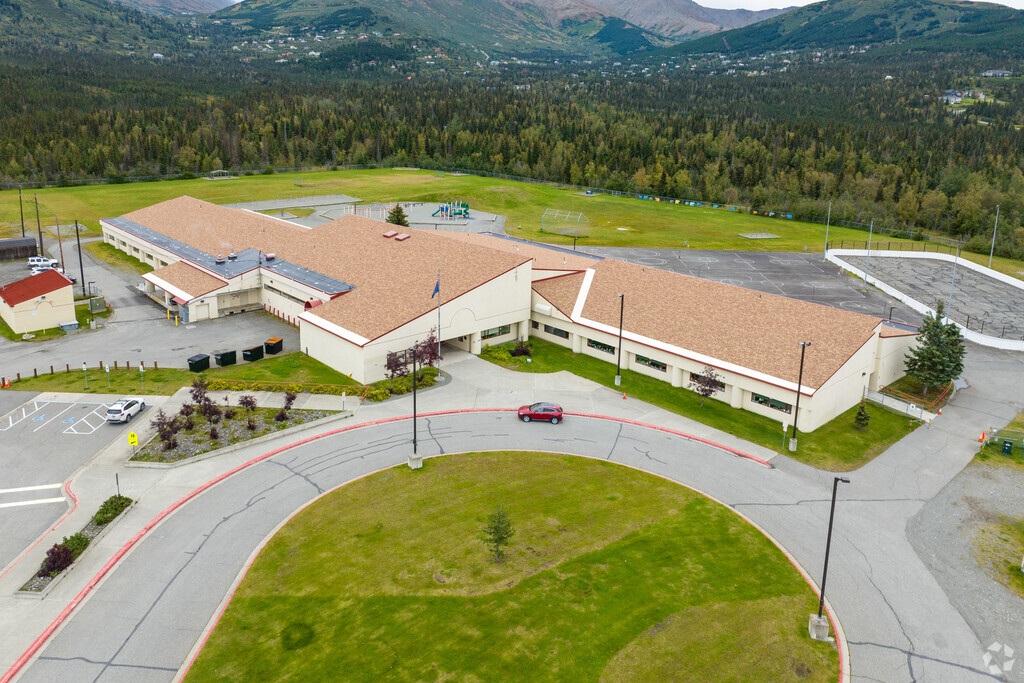Bear Valley Elementary is located next to a large park and forest.