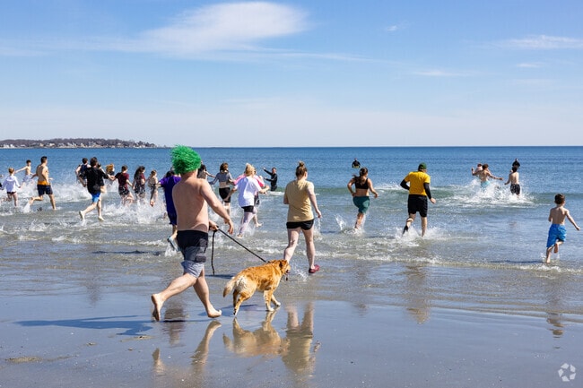 Participants in Nahant eagerly take the plunge for a good cause at the annual Polar Plunge.