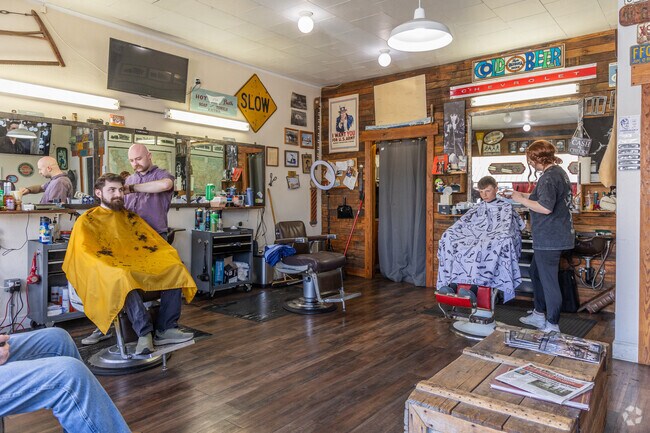 Residents of Barlow frequent Belvedere Barber Shop  in nearby Canby.