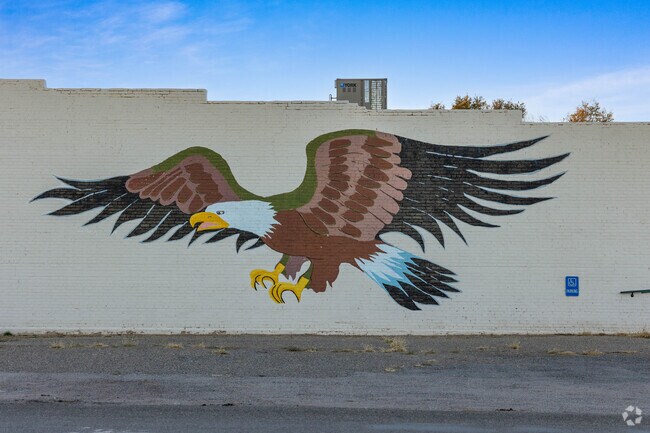 Many old buildings in Mountainair no longer serving the community, now act as canvases.