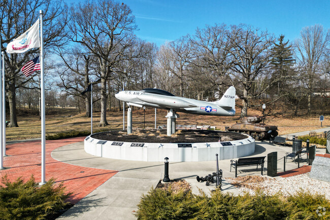 Memorial Park in Huntington has a Veteran's Memorial that honors all branches of the military.