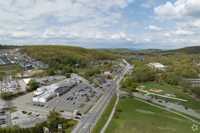 Aerial perspective of Monroe, NY.