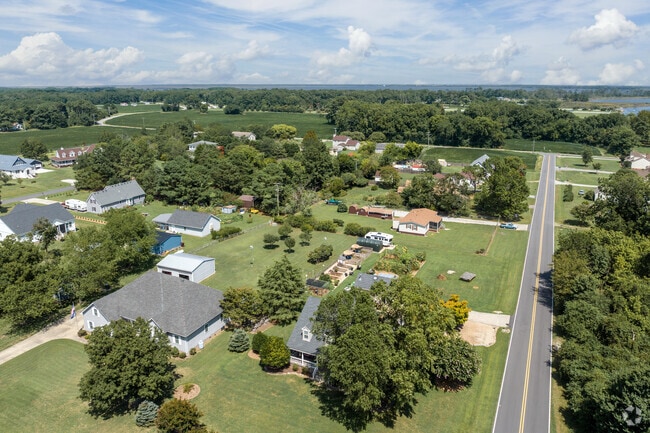 An aerial view of the Knotts Island neighborhood of North Carolina.