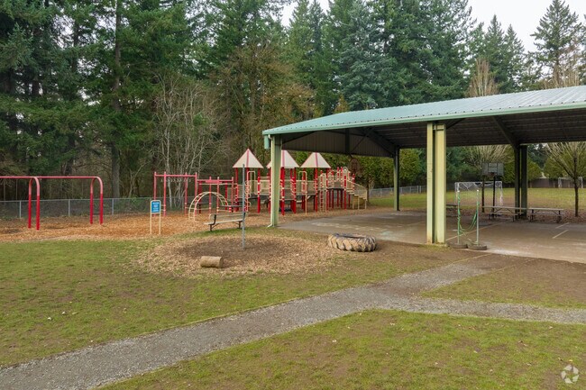 Tether ball is a favorite activity for the students of Cascadia School in Vancouver Washington.