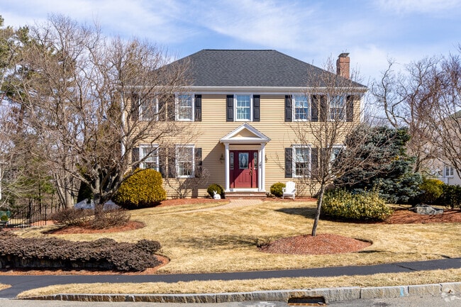 The Colonial Revival styled homes are commonly found in the Woodville neighborhood of Wakefield, MA.
