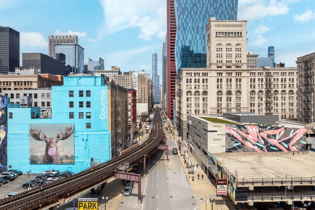 Printers Row is known to have the sounds of passing trains reverberating throughout the area.