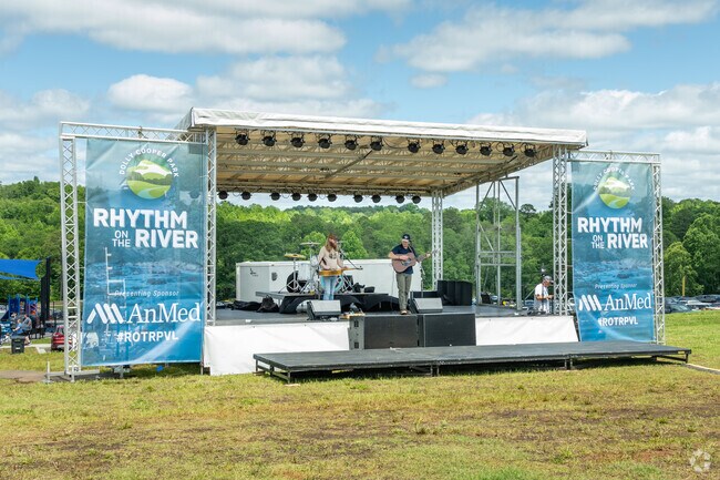 Country singers enjoy performing for locals at the Rhythm on the River.