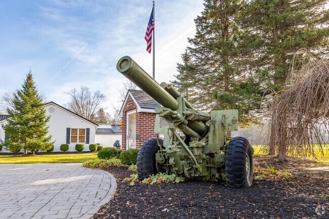 The Veteran Memorial in Wales sits next to Wales Town Park, honoring soldiers of various wars.