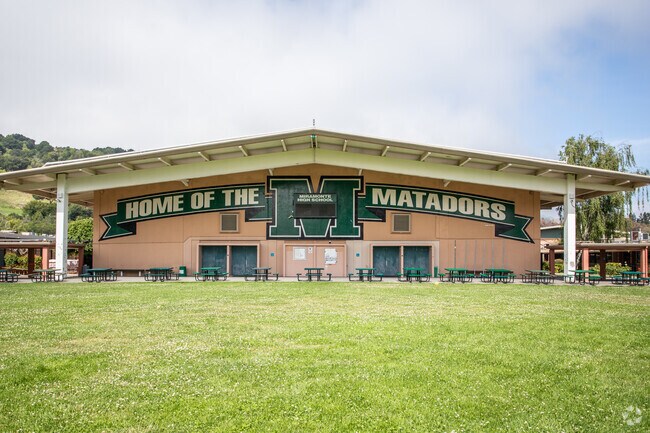 The main quad at Miramonte High School has serious school spirit.