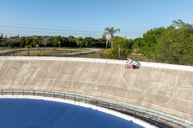Brian Piccolo Park has a velodrome, the only one in Florida near Pembroke Pointe.