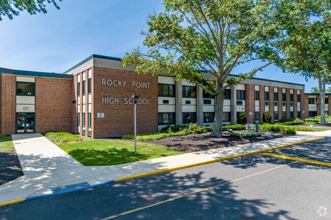 This is the main entrance to Rocky Point High School.