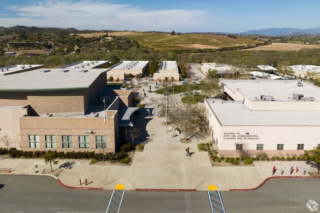 Aerial view of Mission Vista High School.