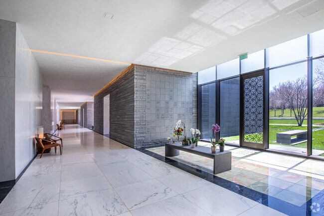 The Garden Mausoleum at Lakewood Cemetary near South Uptown overlooks a tranquil garden.