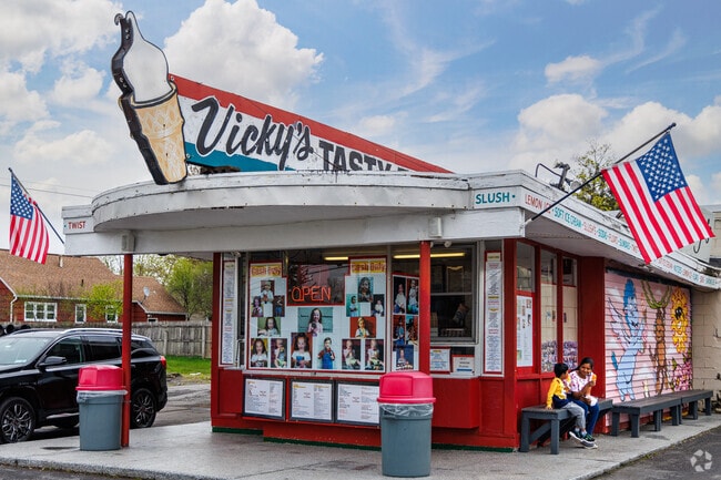 Enjoy cold ice cream on a hot day at Vicky's Tasty Treats in Liverpool.