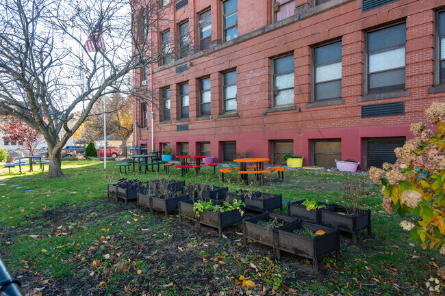 A nice garden at Webster School located in Providence.