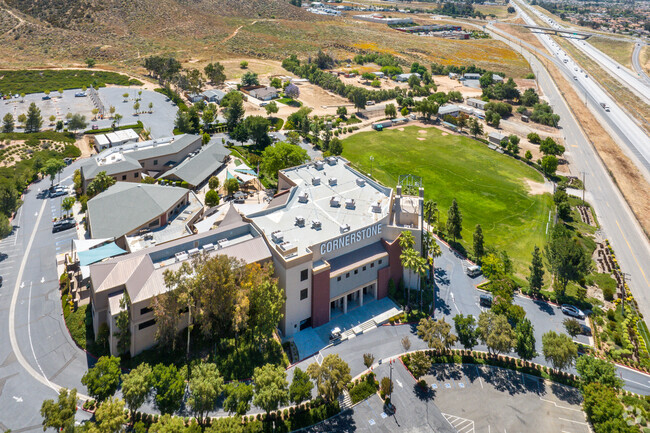 Cornerstone Christian is located next to I-15 in Wildomar.