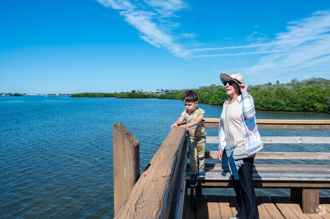 George C. McGough Nature Park in Harbor Bluffs features a boardwalk with water views.