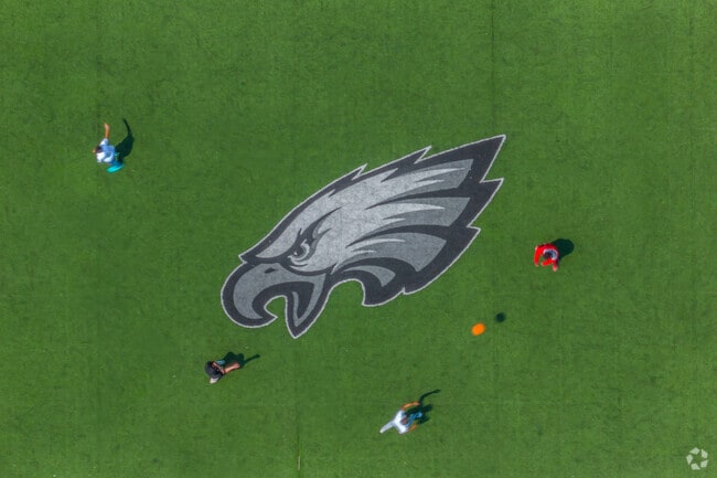 Disston Hamilton Elementary School has an Eagles themed sports field in Tacony