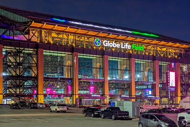 Globe Life Field in Arlington is home to the Major League Baseball team the Texas Rangers.