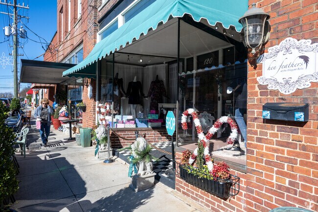 Shoppers often explore Clay Street’s mix of vintage finds, handmade goods, and friendly storefronts in downtown Mebane.