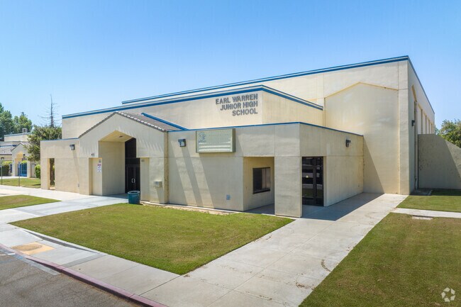 Earl Warren Junior High School's message is integrity and dedication for students.