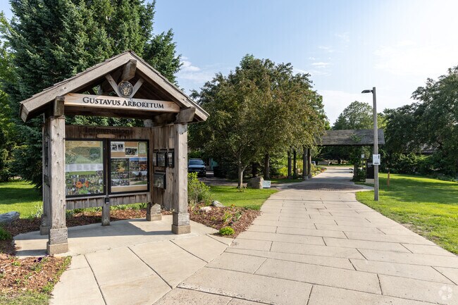 Gustavus Arboretum is over 130 acres of gardens, prairie and wooded area.
