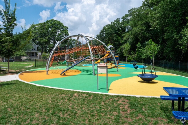 Anne Beers Elementary School has a playground for students to play on during recess.