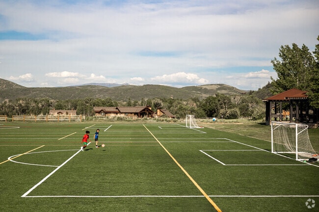 Play soccer on a full-size artificial turf field at Matt Knoop Memorial Park near the Colony.