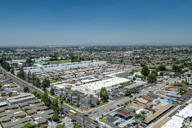 An aerial view of the campus at Major Lynn Mokler School in Paramount.