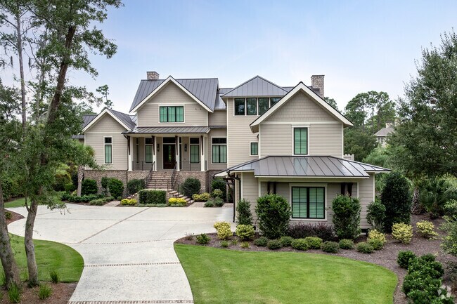 You can find large custom waterfront homes with in the Long Cove neighborhood.